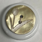 Button - 23mm Shell Tulip 65 Gold