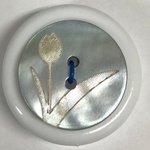 Button - 23mm Shell Tulip 74 Blue