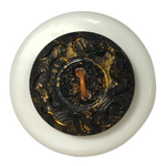 Button - 19mm 2 Hole Gold Fleck 03 Black