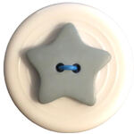 Button - 19mm Grey/blue Star