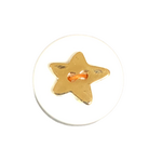 Button - 2 Hole Shiny Gold Star 15mm