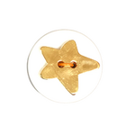 Button - 2 Hole Shiny Gold Star 20mm