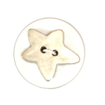 Button - 2 Hole Shiny Silver Star 20mm