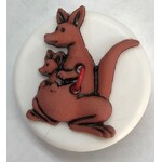 Button - Red/Brown Kangaroo Novelty Button