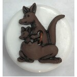 Button - Dark Brown Kangaroo Novelty Button