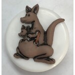 Button - Brown Kangaroo Novelty Button