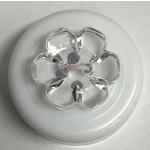 Button - 15mm Shiny Clear Flower 75 Clear