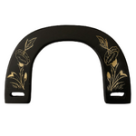 Handles - Black Wood Arch Etched (pair)