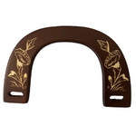 Handles - Brown Wood Arch Etched (pair)