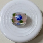 Button - Bead - 9mm Pink Blue Triangular