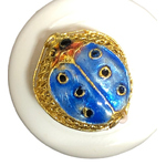 Bead - Cloisonne Blue Beetle