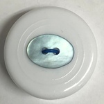 Button - 13mm Oval Shell 74 Pale Blue