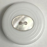 Button - 13mm Oval Shell 75 White