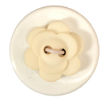 Button - 15mm Matt Flower 20 Ivory