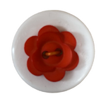 Button - 15mm Matt Flower 23 Red