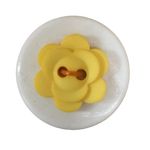 Button - 15mm Matt Flower 64 Yellow
