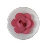 Button - 15mm Matt Flower 68 Dark Pink