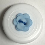 Button - 15mm Matt Flower 74 Light Blue