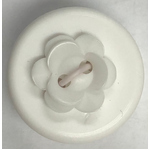 Button - 15mm Matt Flower 75 White