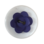 Button - 15mm Matt Flower 84 Dark Purple
