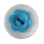 Button - 15mm Matt Flower 86 Light Blue