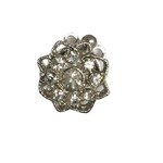 Clasp - Silver Diamonte Round