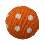 Button - 15mm Shank Covered Polka Dots - Orange