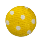 Button - 15mm Shank Covered Polka Dots - Yellow