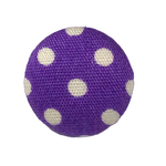Button - 15mm Shank Covered Polka Dots - Purple