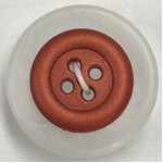 Button - 15mm 4 Hole Frosted Metalic Finish - Dark Copper
