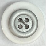 Button - 15mm 4 Hole Frosted Metalic Finish - Silver