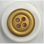 Button - 15mm 4 Hole Frosted Metalic Finish - Gold