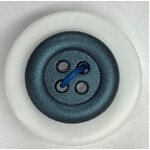 Button - 15mm 4 Hole Frosted Metalic Finish - Steel Blue