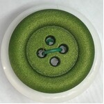 Button - 23mm 4 Hole Frosted Metalic Finish - Olive Green