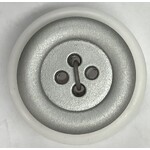 Button - 23mm 4 Hole Frosted Metalic Finish - Silver