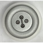 Button - 23mm 4 Hole Frosted Metalic Finish - Silver