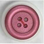 Button - 23mm 4 Hole Frosted Metalic Finish - Pink