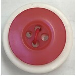 Button - 18mm  4 Hole Opal Look - Red