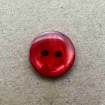 Button - 14mm  2/H Flat Pearled - Dark Red
