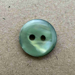 Button - 14mm  2/H Flat Pearled - Olive
