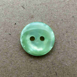 Button - 14mm  2/H Flat Pearled - Green