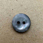 Button - 14mm  2/H Flat Pearled - Grey