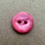 Button - 14mm  2/H Flat Pearled - Pink