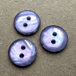 Button - 14mm  2/H Flat Pearled - Mauve