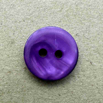 Button - 14mm  2/H Flat Pearled - Purple