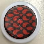 Button - 20mm Coconut Teardrop 23 Red