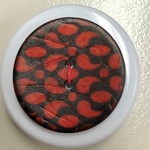 Button - 30mm Coconut Teardrop 23 Red