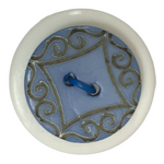Button - 18mm Coconut Laser Etch 42 Dusty Blue