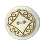 Button - 18mm Coconut Laser Etch 75 Cream