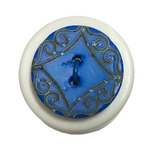 Button - 18mm Coconut Laser Etch 88 Blue